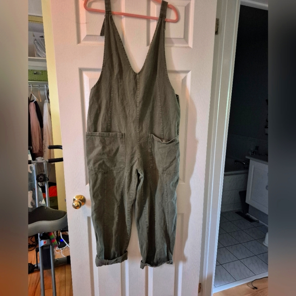 Olive Green Boho Overalls
